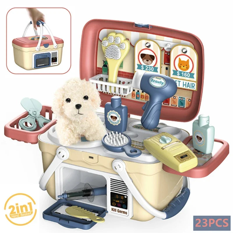Pet Care Playset with Stuffed Dog Plush