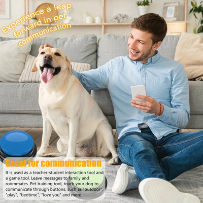Pet Communication Button, Recordable Talking Training Buzzer, Dog Interaction Toy, Voice Recording Cat Play Button, Durable Plas