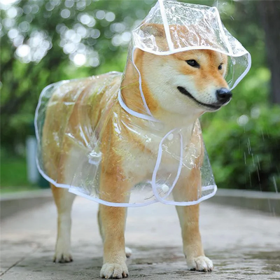 L-Pet Dog Puppy Transparent Rainwear Raincoat Pet Hooded Waterproof Jacket Clothes Soft Dog Raincoat Puppy Rain Poncho Durable-A