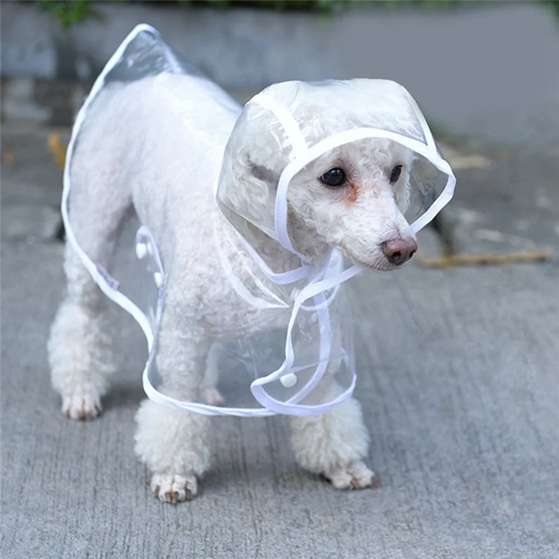 L-Pet Dog Puppy Transparent Rainwear Raincoat Pet Hooded Waterproof Jacket Clothes Soft Dog Raincoat Puppy Rain Poncho Durable-A