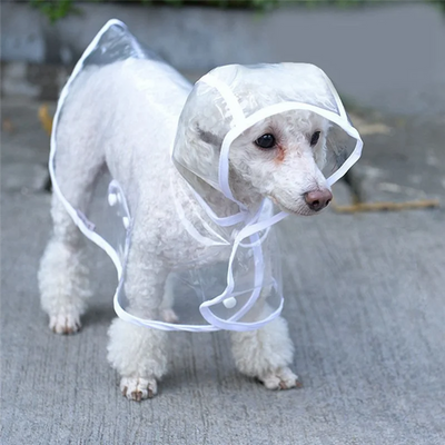 L-Pet Dog Puppy Transparent Rainwear Raincoat Pet Hooded Waterproof Jacket Clothes Soft Dog Raincoat Puppy Rain Poncho Durable-A