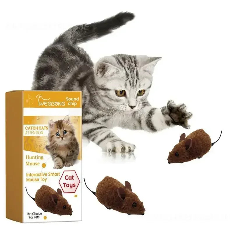 Pet Interactive Mouse Toy Plush Simulation Sound-Making Cat  Boredom Relief Amusement Chew Toy Safe Durable Small Size Realistic